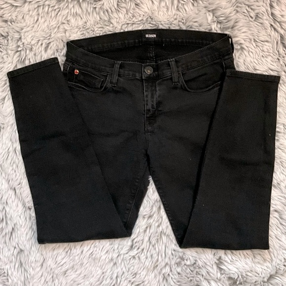 HUDSON KRISTA SUPER SKINNY CROP JEANS SZ 29 WASHED BLACK LIKE NEW - Picture 6 of 15